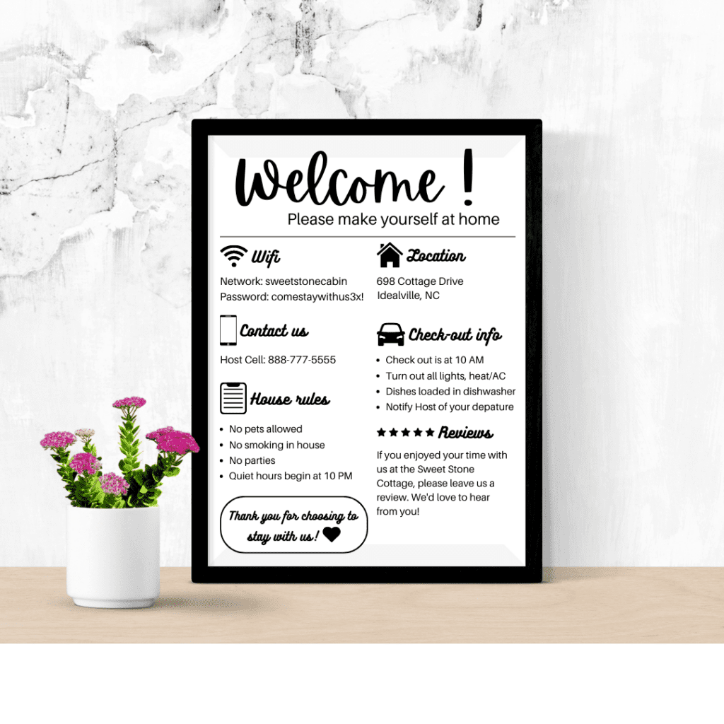 Airbnb Welcome Sign Airbnb Poster Template ZPrintable Airbnb Welcome Sign Airbnb Poster Template ZPrintable